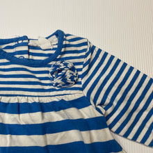 Load image into Gallery viewer, Girls Pumpkin Patch, blue & white stripe stretchy dress, GUC, size 00, L: 35cm