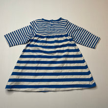 Load image into Gallery viewer, Girls Pumpkin Patch, blue & white stripe stretchy dress, GUC, size 00, L: 35cm