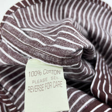Load image into Gallery viewer, Boys Cotton On, brown & white stripe cotton long sleeve shirt, GUC, size 0,