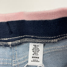 Load image into Gallery viewer, Girls H&M, stretchy knit denim skirt, adjustable, L: 29cm, EUC, size 6,