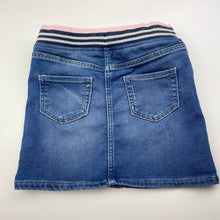 Load image into Gallery viewer, Girls H&M, stretchy knit denim skirt, adjustable, L: 29cm, EUC, size 6,