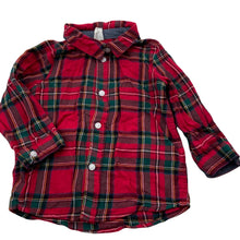 Load image into Gallery viewer, Boys H&M, red check lightweight cotton long sleeve shirt, EUC, size 0,