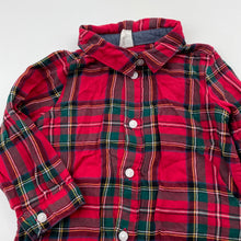 Load image into Gallery viewer, Boys H&M, red check lightweight cotton long sleeve shirt, EUC, size 0,
