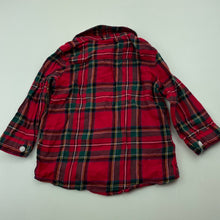 Load image into Gallery viewer, Boys H&M, red check lightweight cotton long sleeve shirt, EUC, size 0,