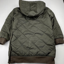Load image into Gallery viewer, Girls Witchery, fleece lined khaki hooded jacket / coat, L: 56cm, FUC, size 6,