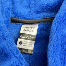 Load image into Gallery viewer, Boys allsorts, blue fleece dressing gown / bath robe, L: 51cm, EUC, size 2,