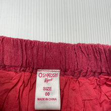 Load image into Gallery viewer, Girls Osh Kosh, cotton lined corduroy & lace skirt, elasticated, L: 23cm, EUC, size 00,