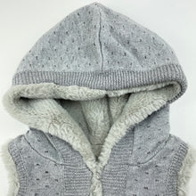 Load image into Gallery viewer, Girls Country Road, soft fleece lined knitted hooded vest, labels removed, EUC, size 00,
