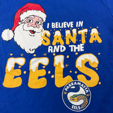 Load image into Gallery viewer, unisex NRL Supporter, Parramatta Eels cotton Christmas t-shirt / top, GUC, size 8,