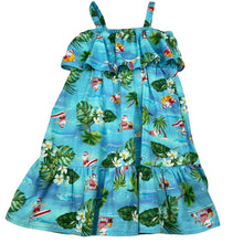Load image into Gallery viewer, Girls Mango, lightwieght cotton Christmas summer dress, EUC, size 7, L: 64cm