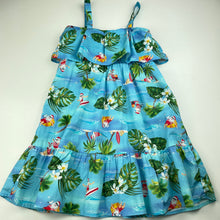 Load image into Gallery viewer, Girls Mango, lightwieght cotton Christmas summer dress, EUC, size 7, L: 64cm