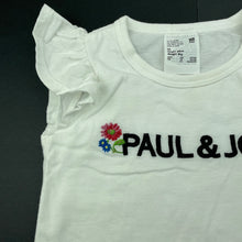 Load image into Gallery viewer, Girls Uniqlo, PAUL & JOE embroidered cotton t-shirt / top, FUC, size 00,