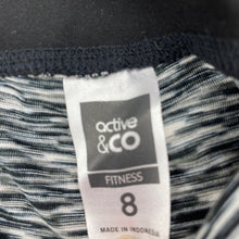 Load image into Gallery viewer, Girls Active & Co, sports / activewear leggings, elasticated, Inside leg: 49cm, EUC, size 8,