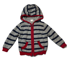 Load image into Gallery viewer, Boys Ollies Place, knitted cotton zip hoodie sweater, light marks on front, FUC, size 0,