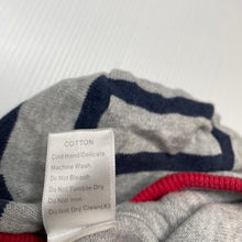 Load image into Gallery viewer, Boys Ollies Place, knitted cotton zip hoodie sweater, light marks on front, FUC, size 0,