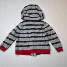 Load image into Gallery viewer, Boys Ollies Place, knitted cotton zip hoodie sweater, light marks on front, FUC, size 0,