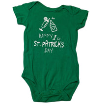 Load image into Gallery viewer, unisex Winzik, green cotton bodysuit / romper, St Patricks Day, GUC, size 12 months,