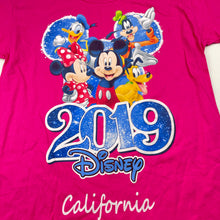 Load image into Gallery viewer, Girls Disney, pink cotton t-shirt / top, armpit to armpit: 38cm, EUC, size 6-8,