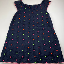 Load image into Gallery viewer, Girls Cotton On, lined navy cotton casual dress, FUC, size 8, L: 67cm