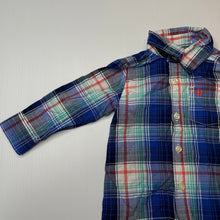 Load image into Gallery viewer, Boys Carters, checked lightweight cotton long sleeve shirt, GUC, size 0,