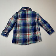 Load image into Gallery viewer, Boys Carters, checked lightweight cotton long sleeve shirt, GUC, size 0,