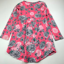Load image into Gallery viewer, Girls Piping Hot, floral cotton long sleeve dress, GUC, size 6, L: 60cm approx