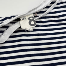 Load image into Gallery viewer, Girls Cotton On, navy & white stripe cotton dress, light marks on front, FUC, size 8, L: 62cm