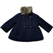 Load image into Gallery viewer, Girls Jasper Conran, cotton lined navy quilted jacket / coat, EUC, size 00,