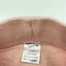 Load image into Gallery viewer, Girls Baby Berry, pink fleece lined pants / bottoms, elasticated, EUC, size 0000,