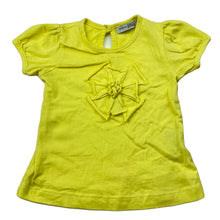 Load image into Gallery viewer, Girls Baby by DJs, yellow cotton t-shirt / top, small mark, FUC, size 00,