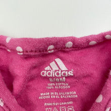 Load image into Gallery viewer, Girls Adidas, pink cotton romper, wash fade, FUC, size 0,