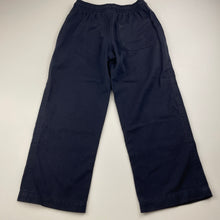 Load image into Gallery viewer, Boys PICKLES, navy school pants, elasticated, Inside leg: 43cm, FUC, size 4,