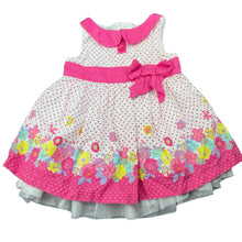 Load image into Gallery viewer, Girls Tiny Little Wonders, lined floral cotton dress, GUC, size 00, L: 34cm