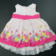 Load image into Gallery viewer, Girls Tiny Little Wonders, lined floral cotton dress, GUC, size 00, L: 34cm