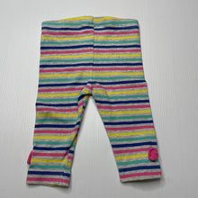 Load image into Gallery viewer, Girls Tiny Little Wonders, striped stretchy leggings / bottoms, EUC, size 00,