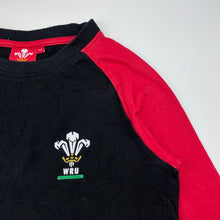 Load image into Gallery viewer, unisex WRU, Wales Rugby Union cotton long sleeve top, FUC, size 6-7,
