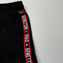 Load image into Gallery viewer, Boys United Colors of Benetton, black & red casual shorts, elasticated, no size, W: 29cm across unstretched, GUC, size 8,