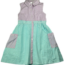 Load image into Gallery viewer, Girls Cotton On, striped lightweight cotton shirt dress, EUC, size 8, L: 64cm