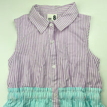 Load image into Gallery viewer, Girls Cotton On, striped lightweight cotton shirt dress, EUC, size 8, L: 64cm