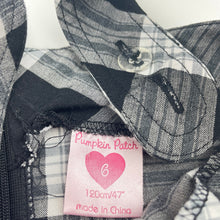 Load image into Gallery viewer, Girls Pumpkin Patch, black & white check casual dress, FUC, size 6, L: 64cm
