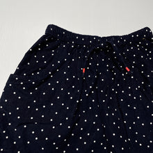 Load image into Gallery viewer, Girls Cotton On, navy & white spot corduroy cotton skirt, elasticated, L: 30cm, GUC, size 5,