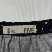Load image into Gallery viewer, Girls Cotton On, navy & white spot corduroy cotton skirt, elasticated, L: 30cm, GUC, size 5,
