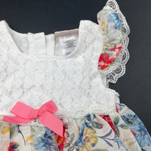 Load image into Gallery viewer, Girls Little Lass Baby, lined lightweight floral top, L: 32cm, EUC, size 00,