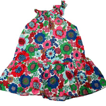 Load image into Gallery viewer, Girls Cotton On, colourful floral viscose / linen summer dress, GUC, size 4, L: 54cm