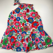 Load image into Gallery viewer, Girls Cotton On, colourful floral viscose / linen summer dress, GUC, size 4, L: 54cm