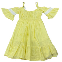 Load image into Gallery viewer, Girls BYT Kids, cotton lined open-shoulder summer dress, GUC, size 7, L: 64cm