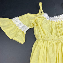 Load image into Gallery viewer, Girls BYT Kids, cotton lined open-shoulder summer dress, GUC, size 7, L: 64cm