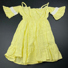Load image into Gallery viewer, Girls BYT Kids, cotton lined open-shoulder summer dress, GUC, size 7, L: 64cm