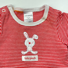 Load image into Gallery viewer, unisex Baby Patch, red stripe soft feel cotton bodysuit / romper, FUC, size 000,