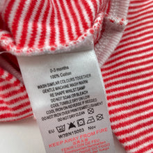 Load image into Gallery viewer, unisex Baby Patch, red stripe soft feel cotton bodysuit / romper, FUC, size 000,